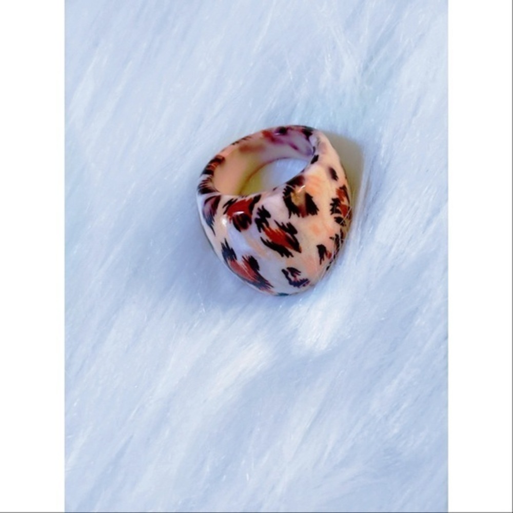Leopard print statement ring NWT